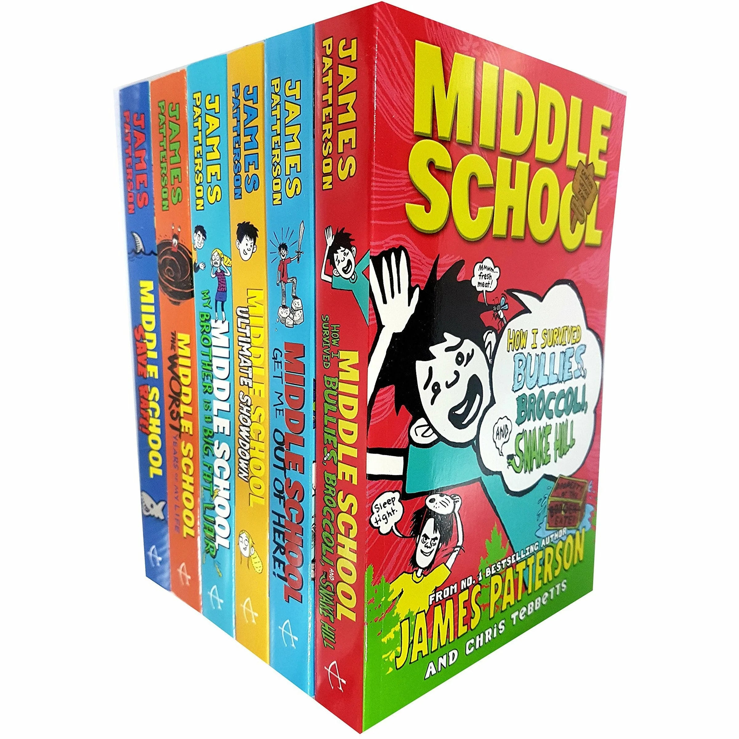 Middle School by James Patterson 6 Books Collection Set - Ages 9-12 - Paperback - front cover