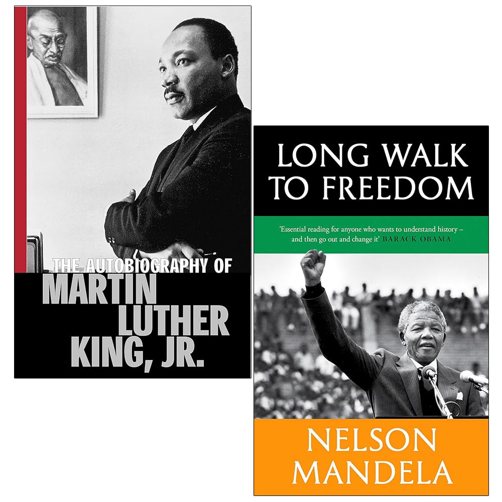 Martin Luther King Jr and Nelson Mandela Autobiographies 2 Book Paperback Collection Set front cover