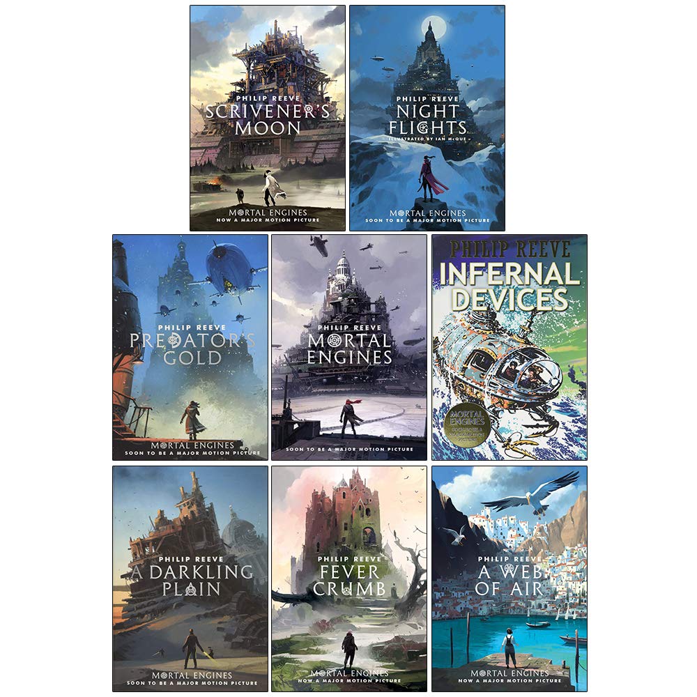 Mortal Engines 8 Book Collection Set by Philip Reeve - paperback box set cover, Young Adult