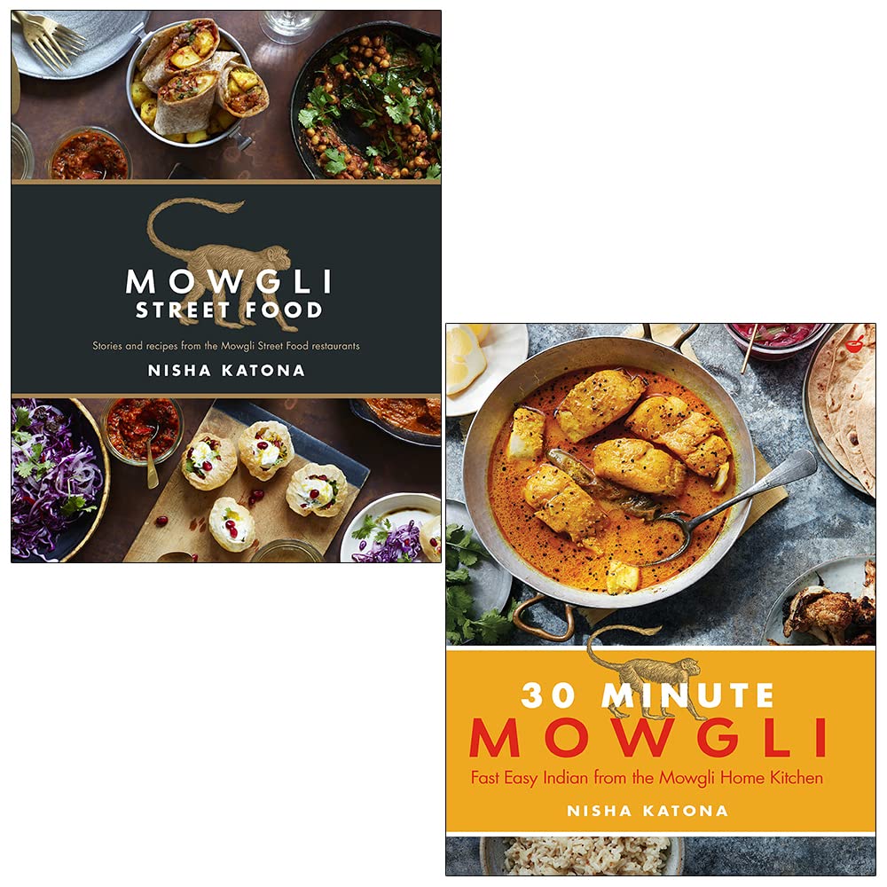 Mowgli Street Food and 30 Minute Mowgli by Nisha Katona 2 book cookbook set paperback front cover
