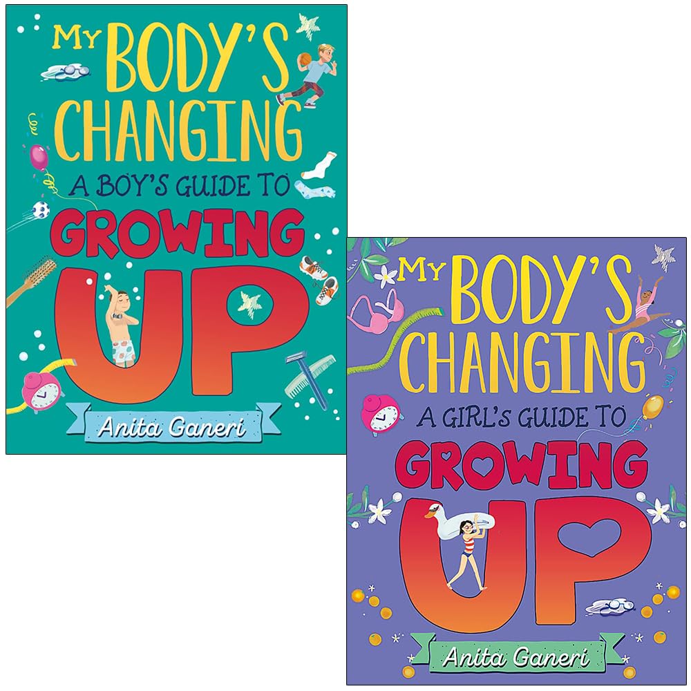 My Body's Changing 2 Book Set by Anita Ganeri - A Boy's Guide to Growing Up and A Girl's Guide to Growing Up - Paperback - Ages 7-9