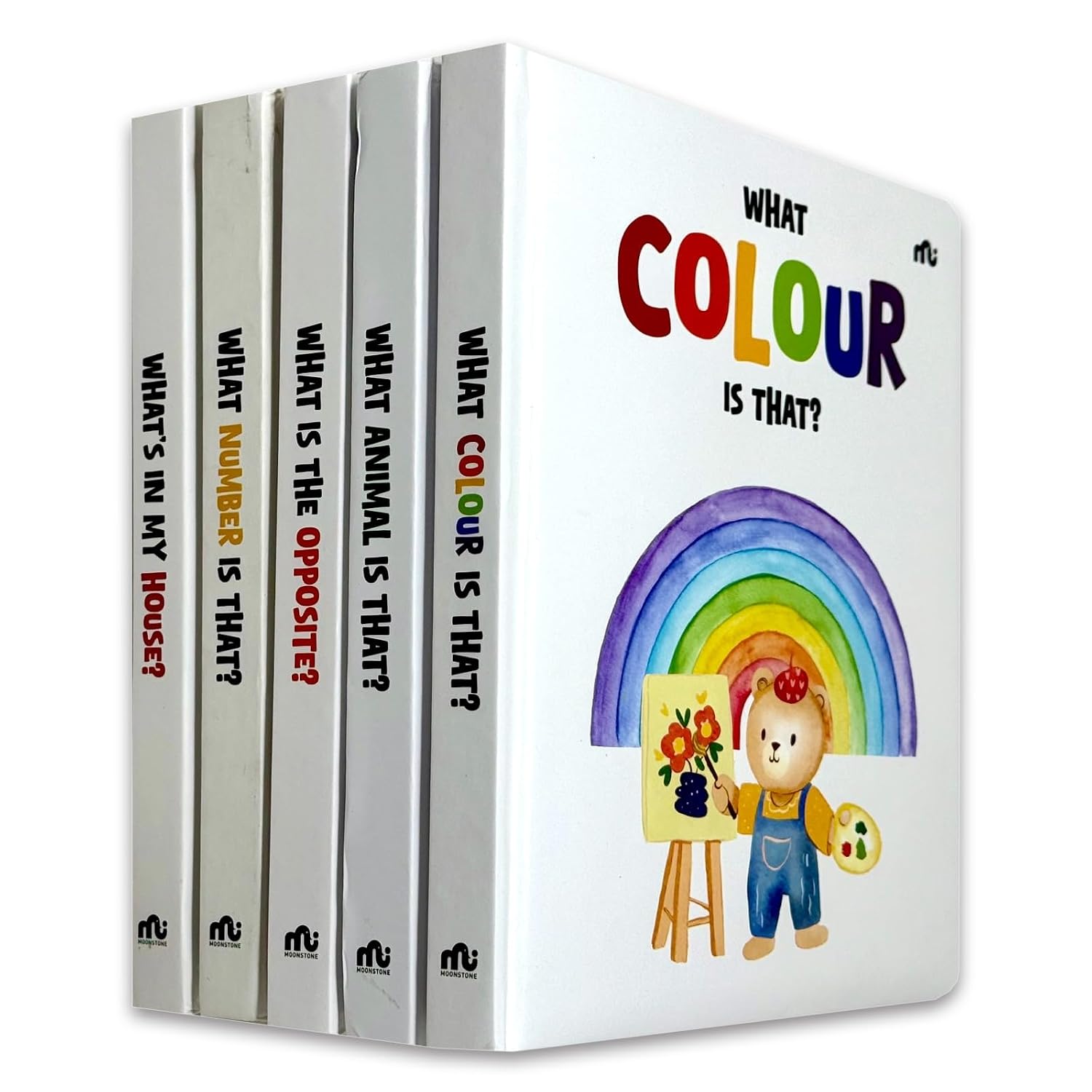 My First Learning 5 Books Collection Set by Moonstone board book set for ages 0-2 - front cover