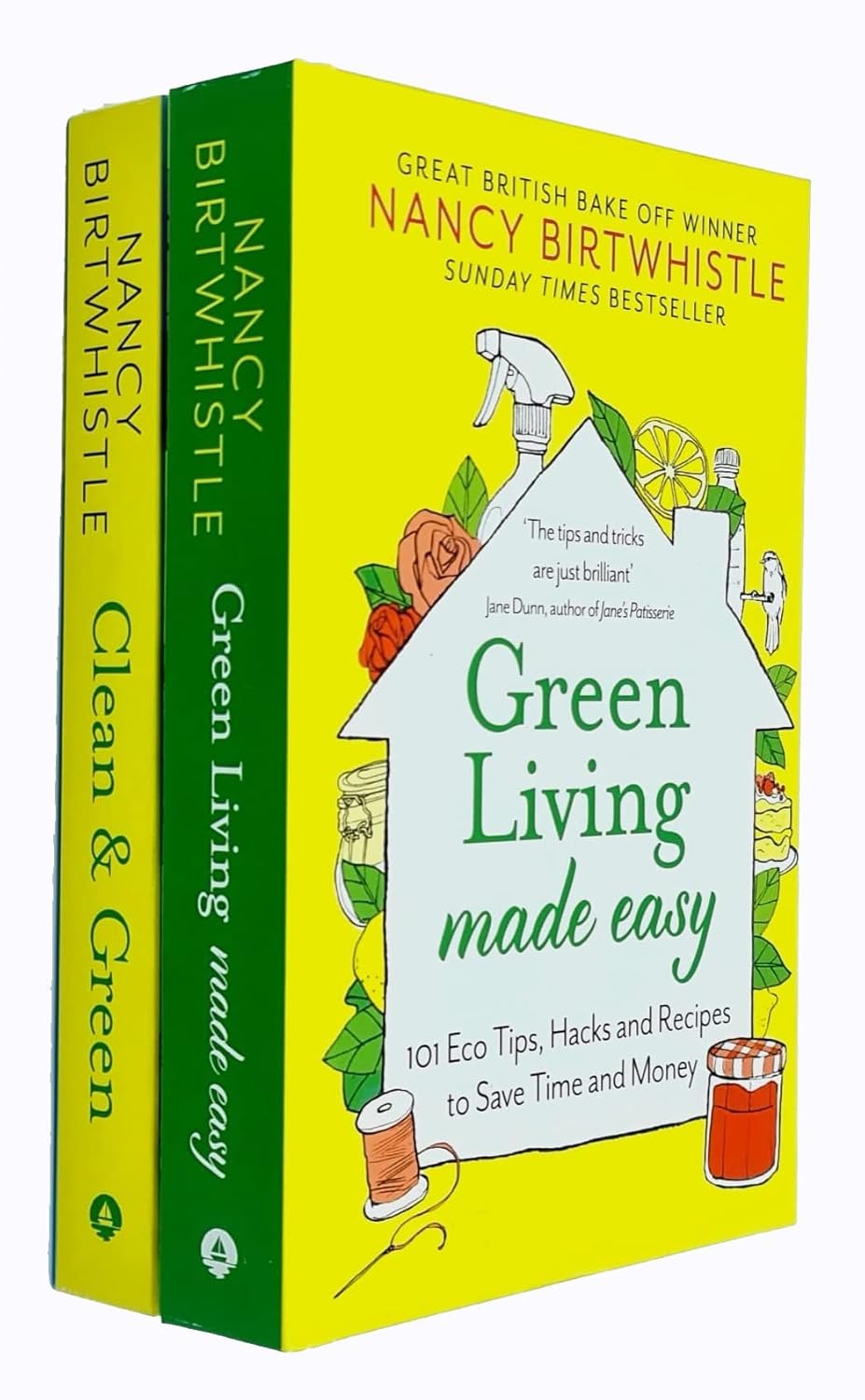 Nancy Birtwhistle Clean & Green and Green Living Made Easy 2 Book Hardback Collection Set cover