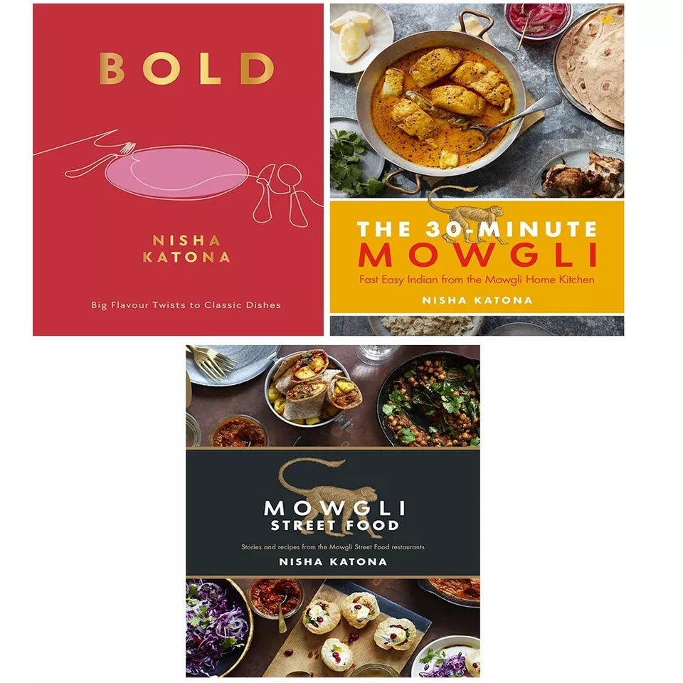 Nisha Katona 3 Books Collection Set - Bold, 30 Minute Mowgli, Mowgli Street Food - hardback cookbooks