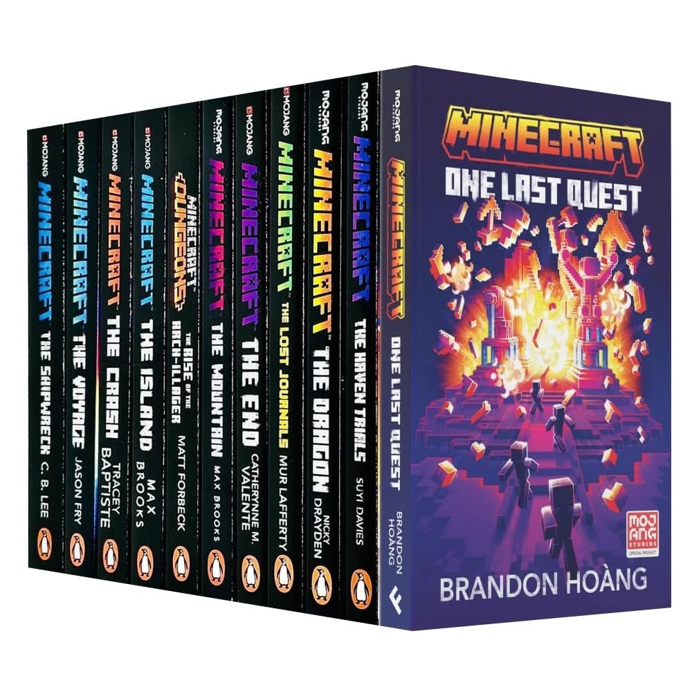 Official Minecraft Novels 11 Books Collection Set including The Island, The Voyage and The Mountain - paperback fiction for ages 8-12