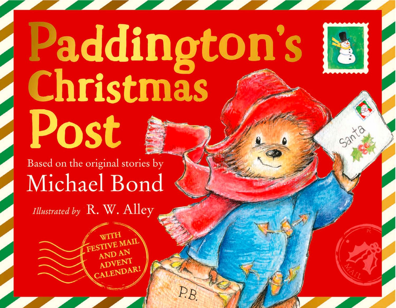 Paddington's Christmas Post by Michael Bond, hardback interactive Christmas picture book cover for ages 3-6