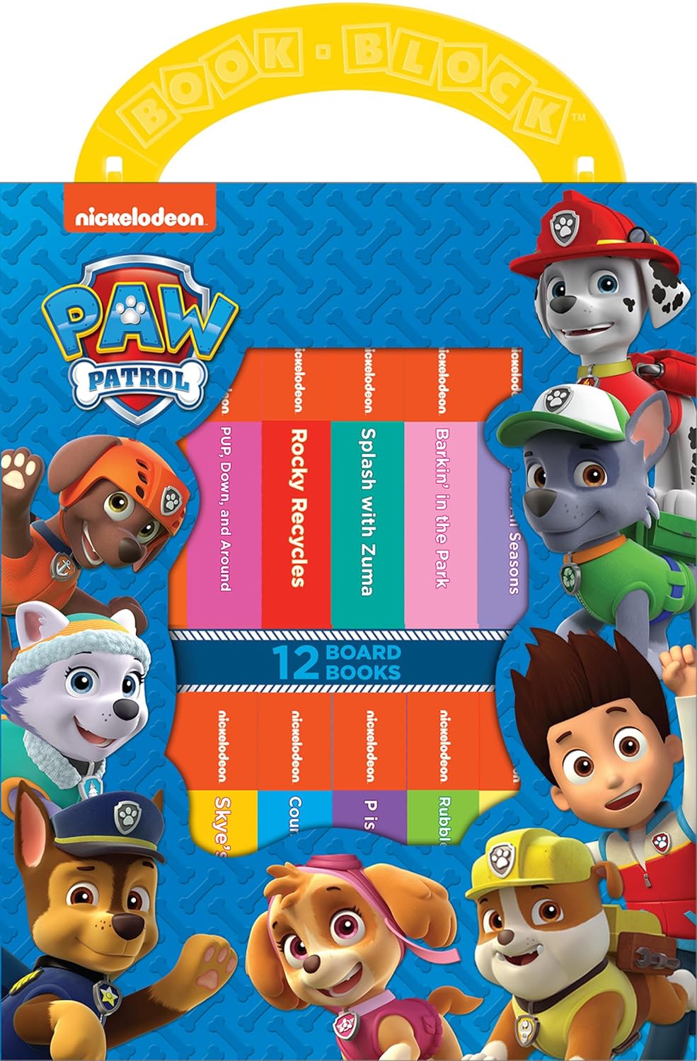 Nickelodeon PAW Patrol My First Library 12 Board Book Set featuring Chase, Marshall and Skye - front view