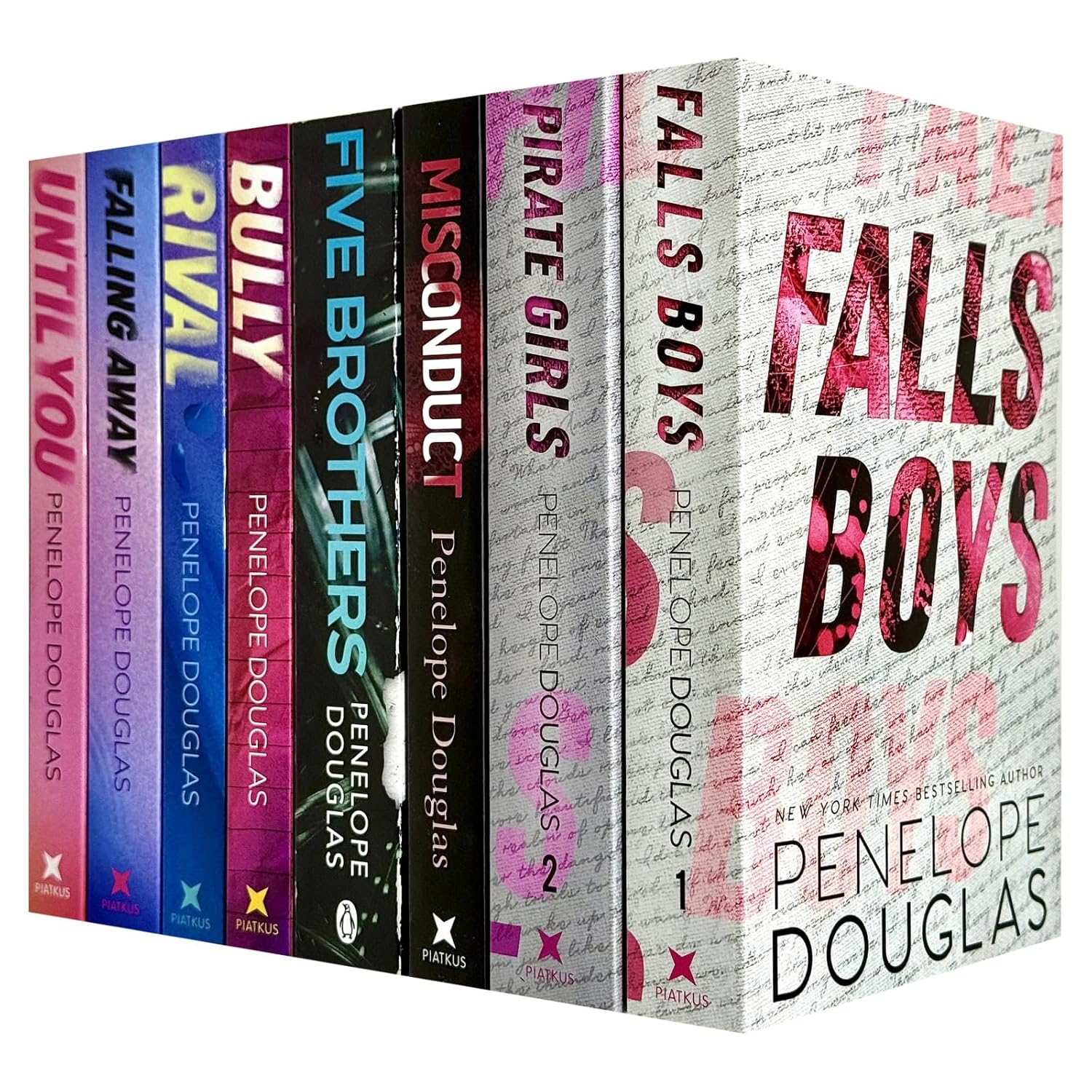 Penelope Douglas 8 Books Collection Set - Until You, Falling Away, Rival, Bully, Five Brothers, Misconduct, Pirate Girls & Falls Boys - Paperback
