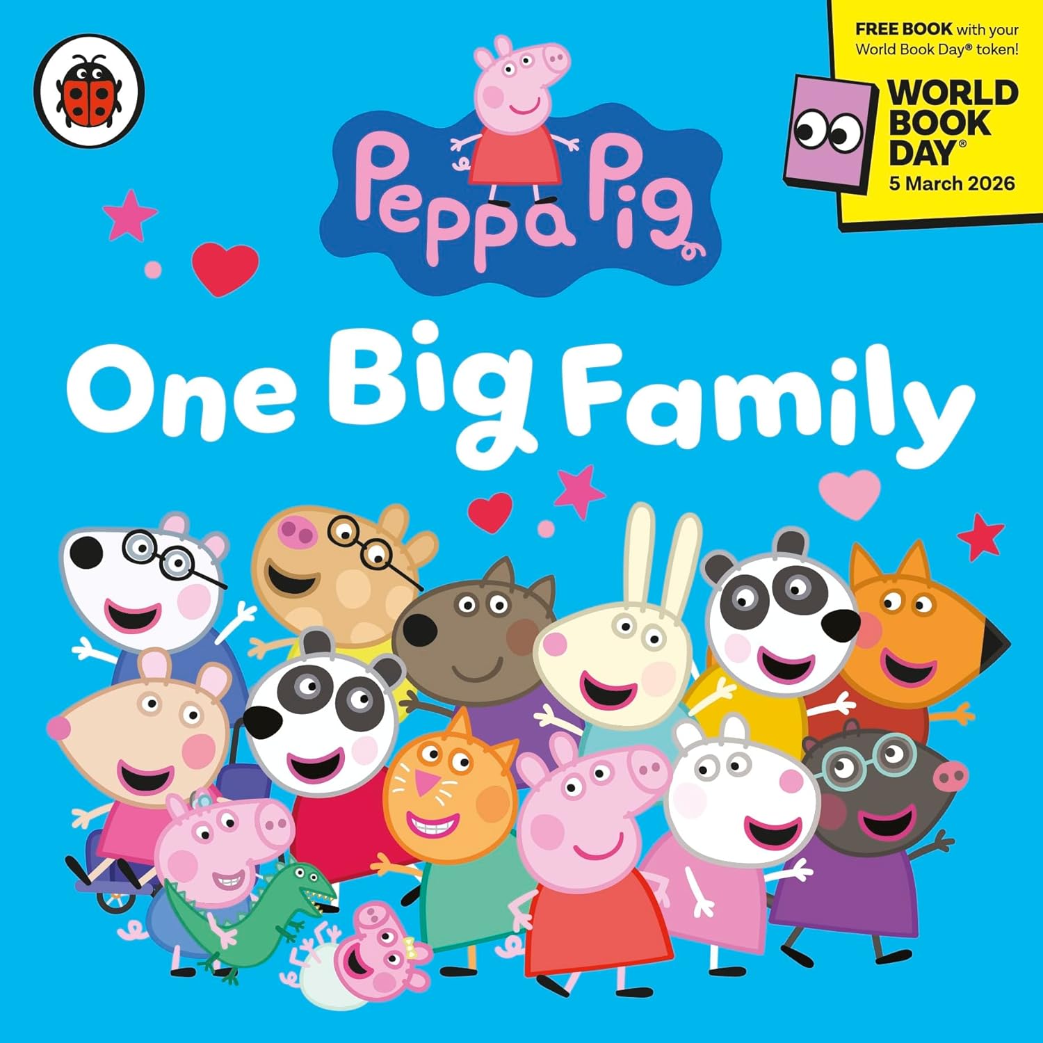Peppa Pig: One Big Family World Book Day 2026 mini paperback front cover - Ages 3-6