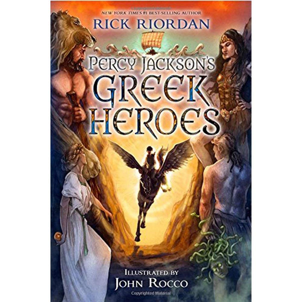 Percy Jackson's Greek Heroes by Rick Riordan - Hardcover book cover - Greek mythology for ages 8-12