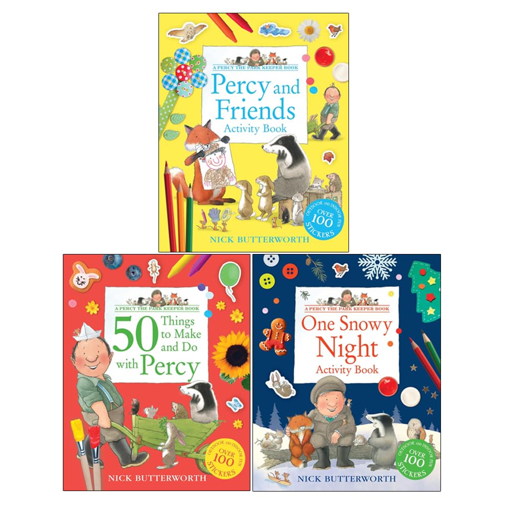 Percy the Park Keeper 3 Books Activity Collection Set by Nick Butterworth - Paperback - Ages 3-6