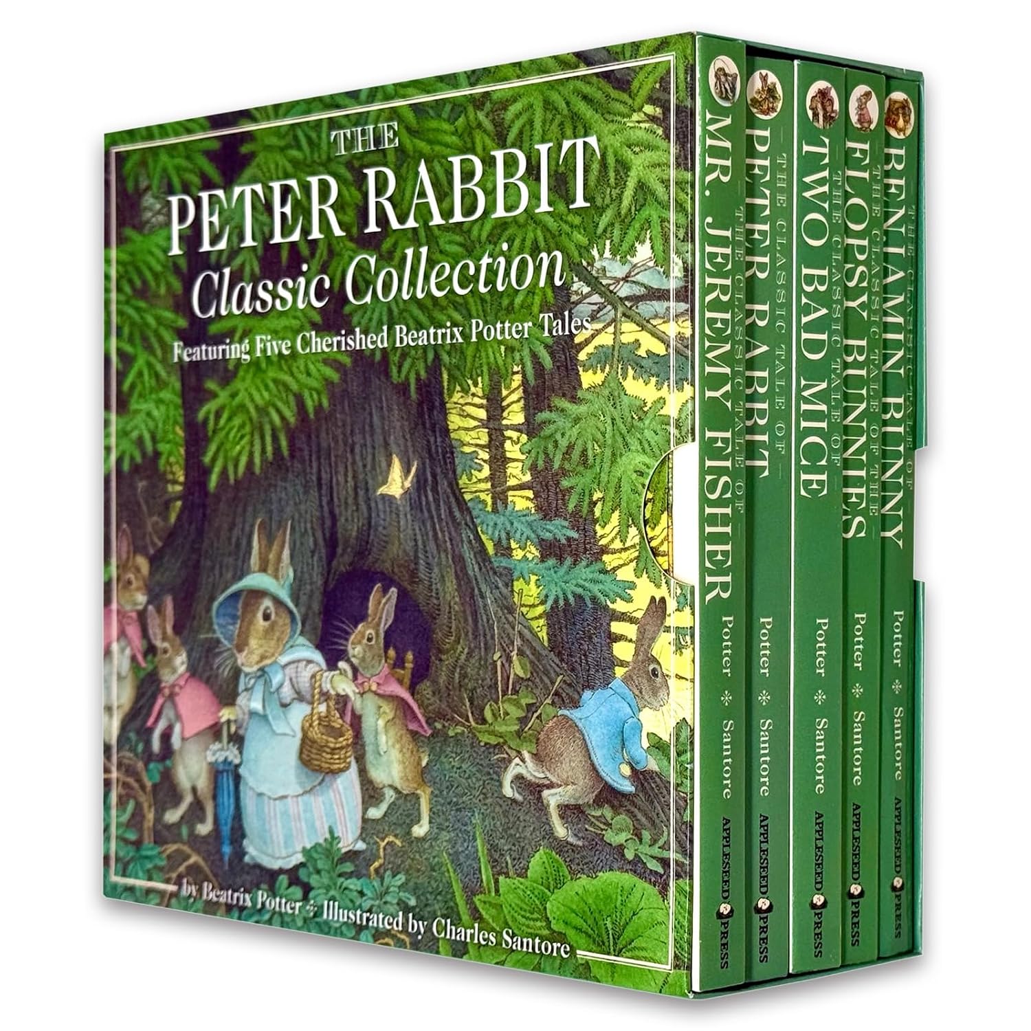 Peter Rabbit Classic Collection 5 Books Board Book Box Set by Beatrix Potter, illustrated by Charles Santore
