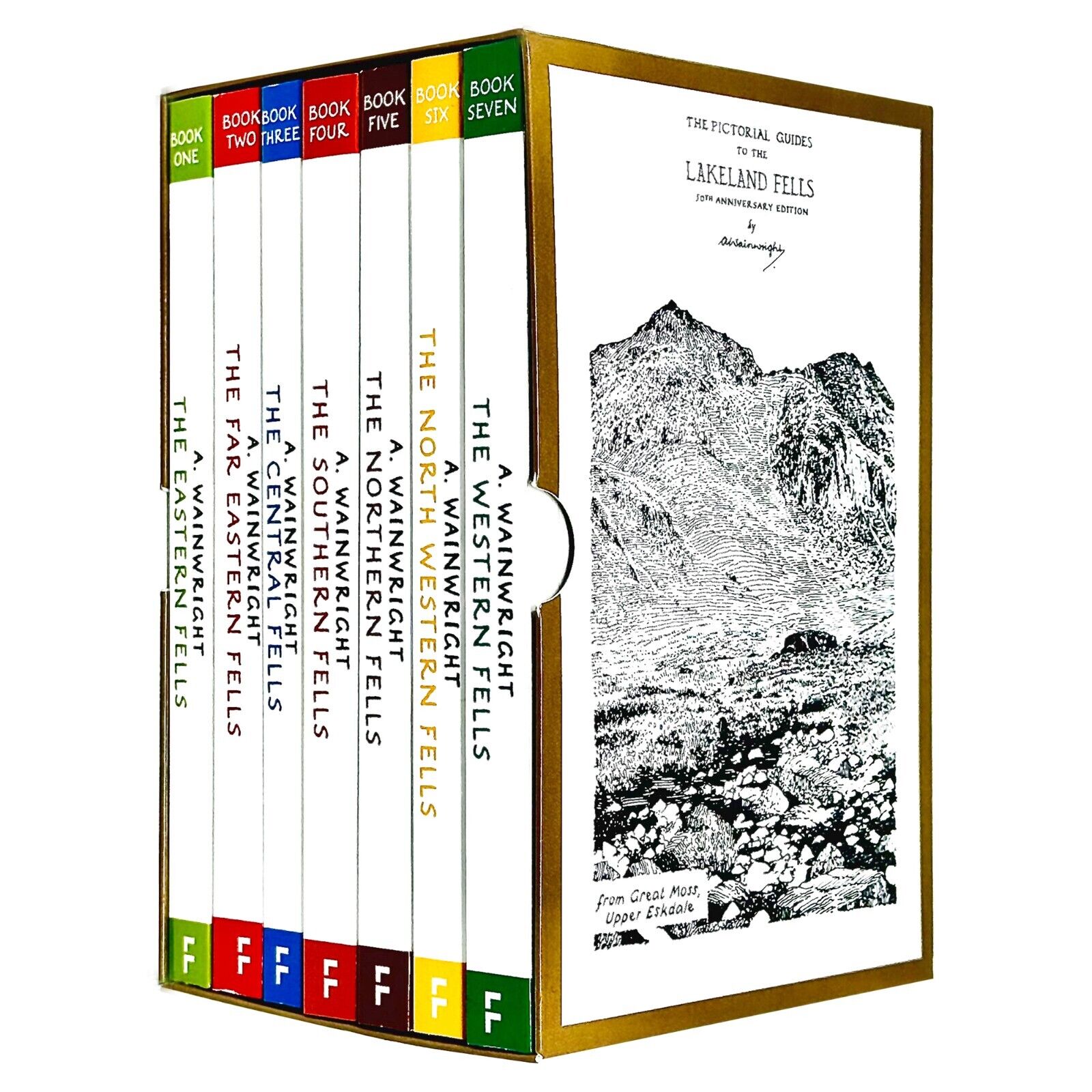 Pictorial Guides to the Lakeland Fells 1-7 by Alfred Wainwright - Complete 7 Books Paperback Box Set