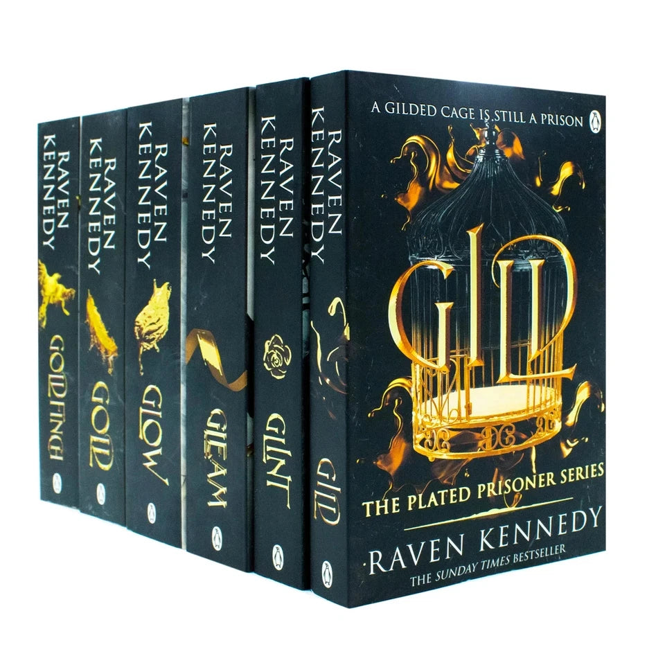 The Plated Prisoner Series by Raven Kennedy 6 Book Paperback Collection Set - Gild, Glint, Gleam, Glow, Gold, Goldfinch