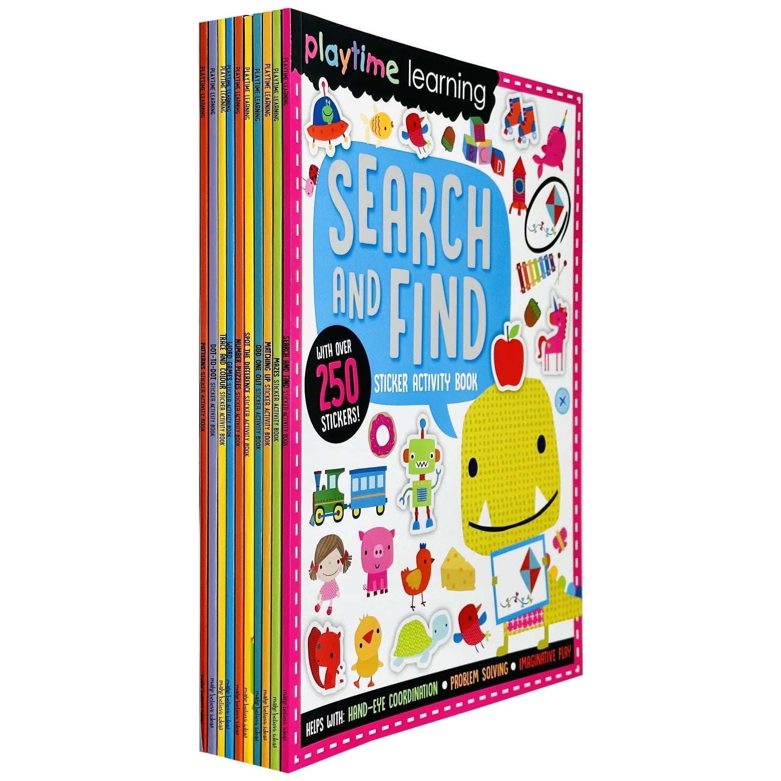 Playtime Learning 10 Books Sticker Activity Collection Set by Make Believe Ideas - Ages 4+ - Paperback