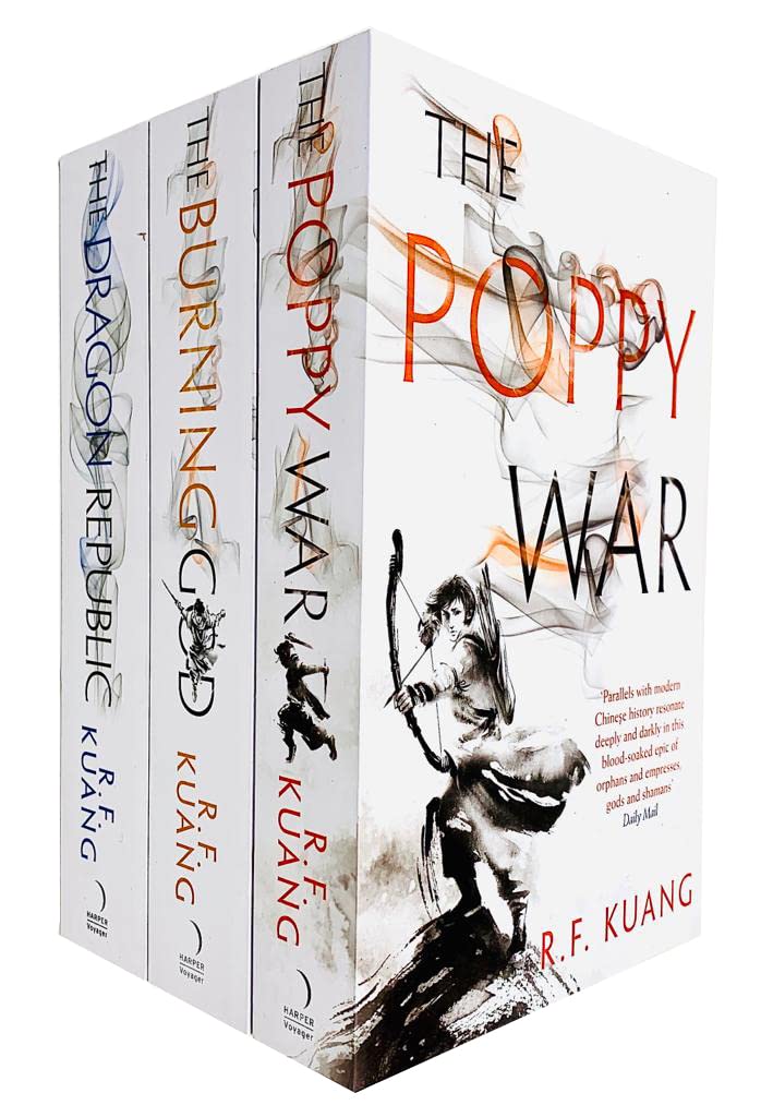 Poppy War Series 3 Books Collection Set by R.F. Kuang - The Poppy War, The Dragon Republic & The Burning God - Paperback