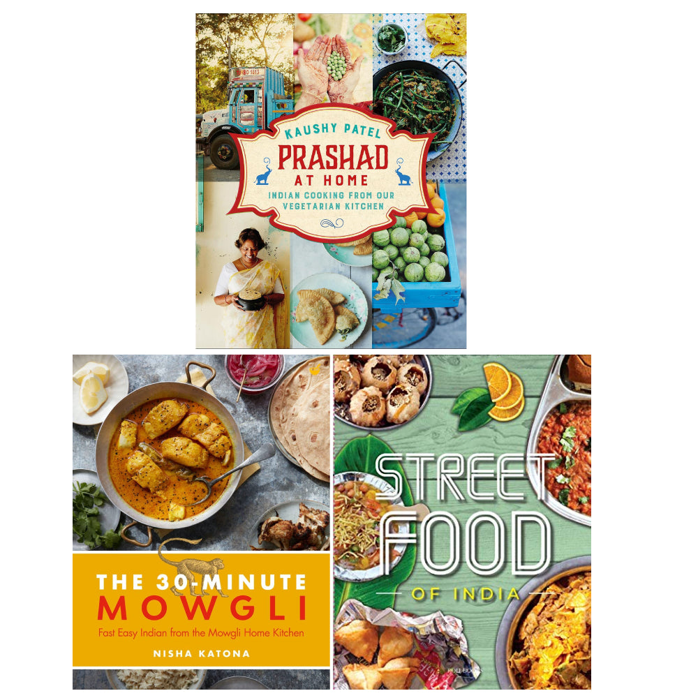 Prashad At Home, 30 Minute Mowgli and Street Food 3 Books Indian Cookery Collection Set cover