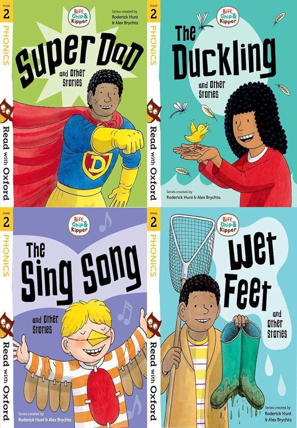 Read With Oxford Phonics Stage 4 Biff, Chip & Kipper 4 Books Collection Set - Time Capsule, Bigfoot Mystery, Detective Adventure, Tall Tale - Ages 5-7 Paperback