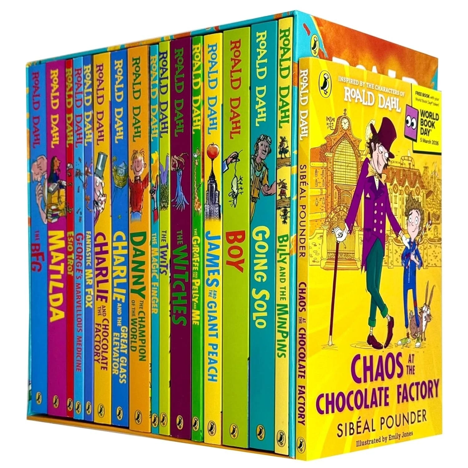 Roald Dahl Collection 16 Books Box Set - paperback, Ages 7-9, featuring Matilda, The BFG, Charlie and the Chocolate Factory and more