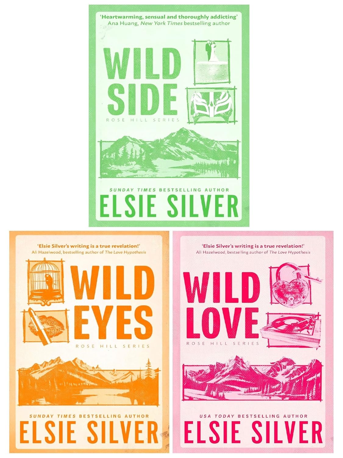 Rose Hill Series by Elsie Silver 3 Book Paperback Collection Set - Wild Love, Wild Eyes, Wild Side