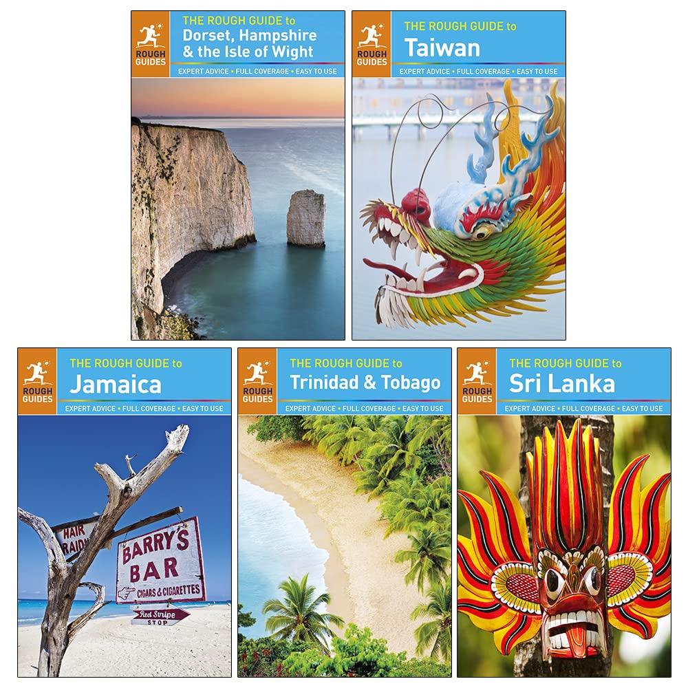 Rough Guides 5 Books Collection Set paperback travel guides - Dorset, Taiwan, Jamaica, Trinidad and Tobago, Sri Lanka