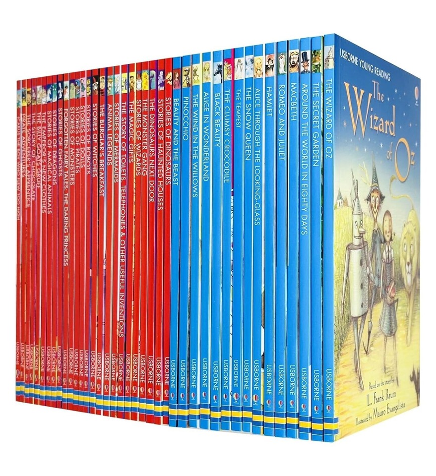 Usborne Reading 40 Books Collection Set Magic Gifts, Monster Gang, Macbeth, Snow Queen - Lets Buy Books