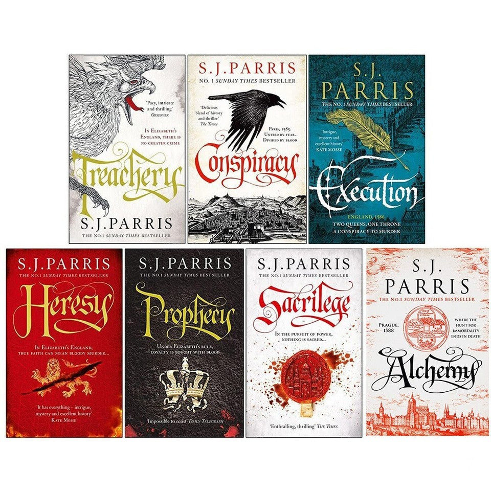 Giordano Bruno Series Books 1-7 Collection Set by S. J. Parris Heresy, Prophecy, Treachery - Lets Buy Books