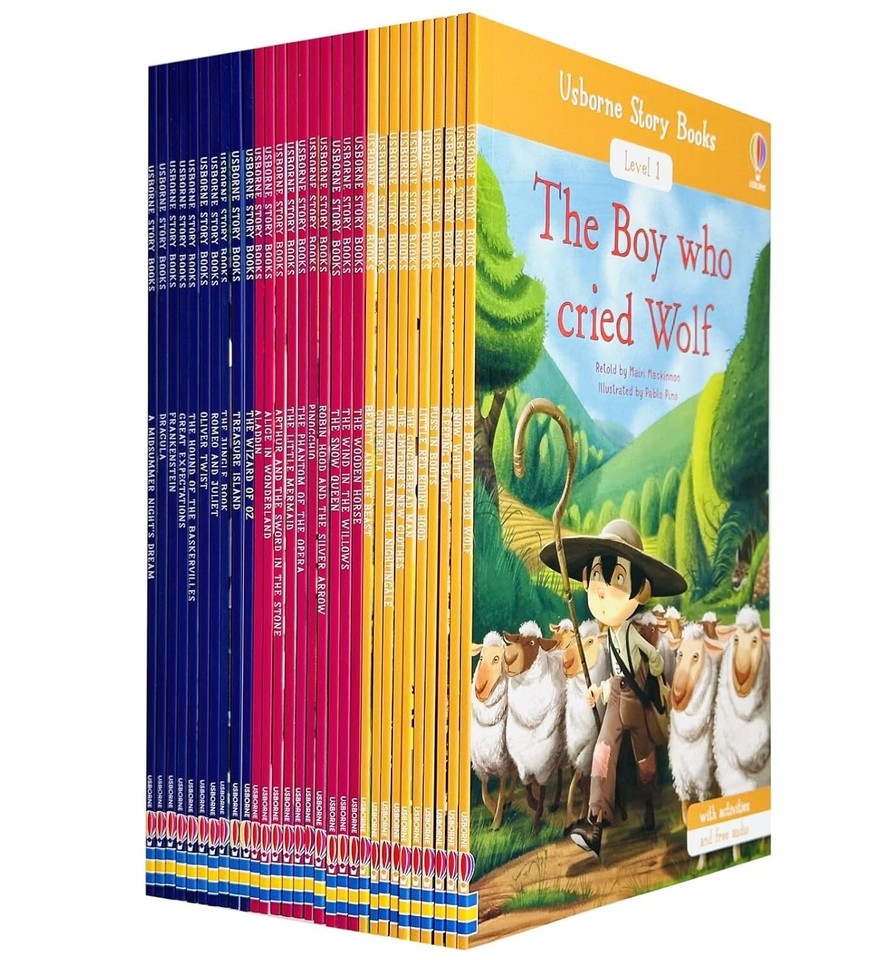 Usborne Storybook Reading Library 30 Books Collection Set (Level 1,2,3) Cinderella, Puss In Boots - Lets Buy Books