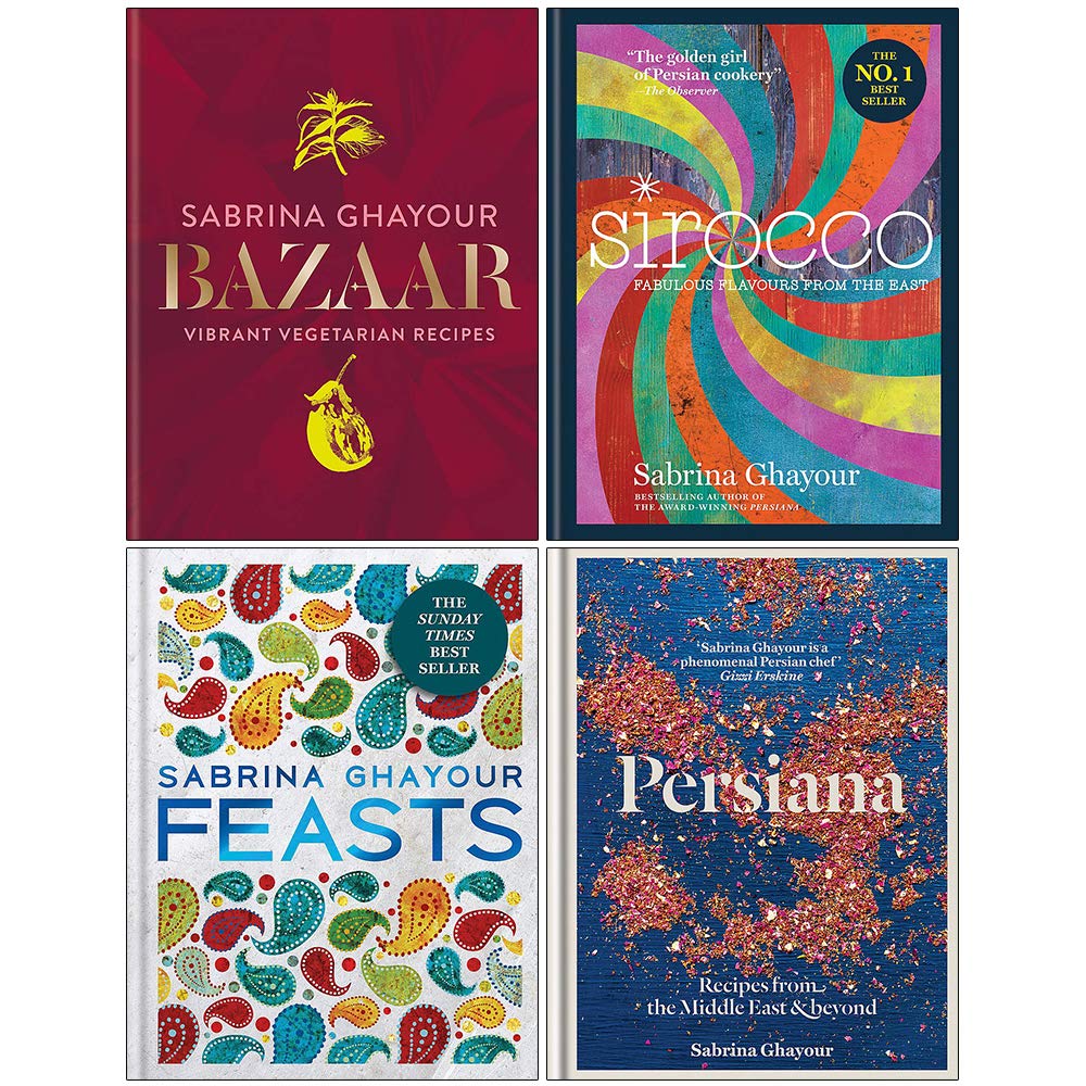 Sabrina Ghayour 4 Books Collection Set - Bazaar, Sirocco, Feasts, Persiana - Paperback cookbook covers