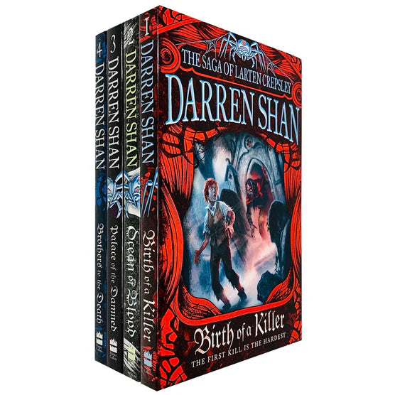 The Saga of Larten Crepsley 4 Books Collection Set by Darren Shan - Paperback - Birth of a Killer, Ocean of Blood, Palace of the Damned, Brothers to the Death - Ages 9-12