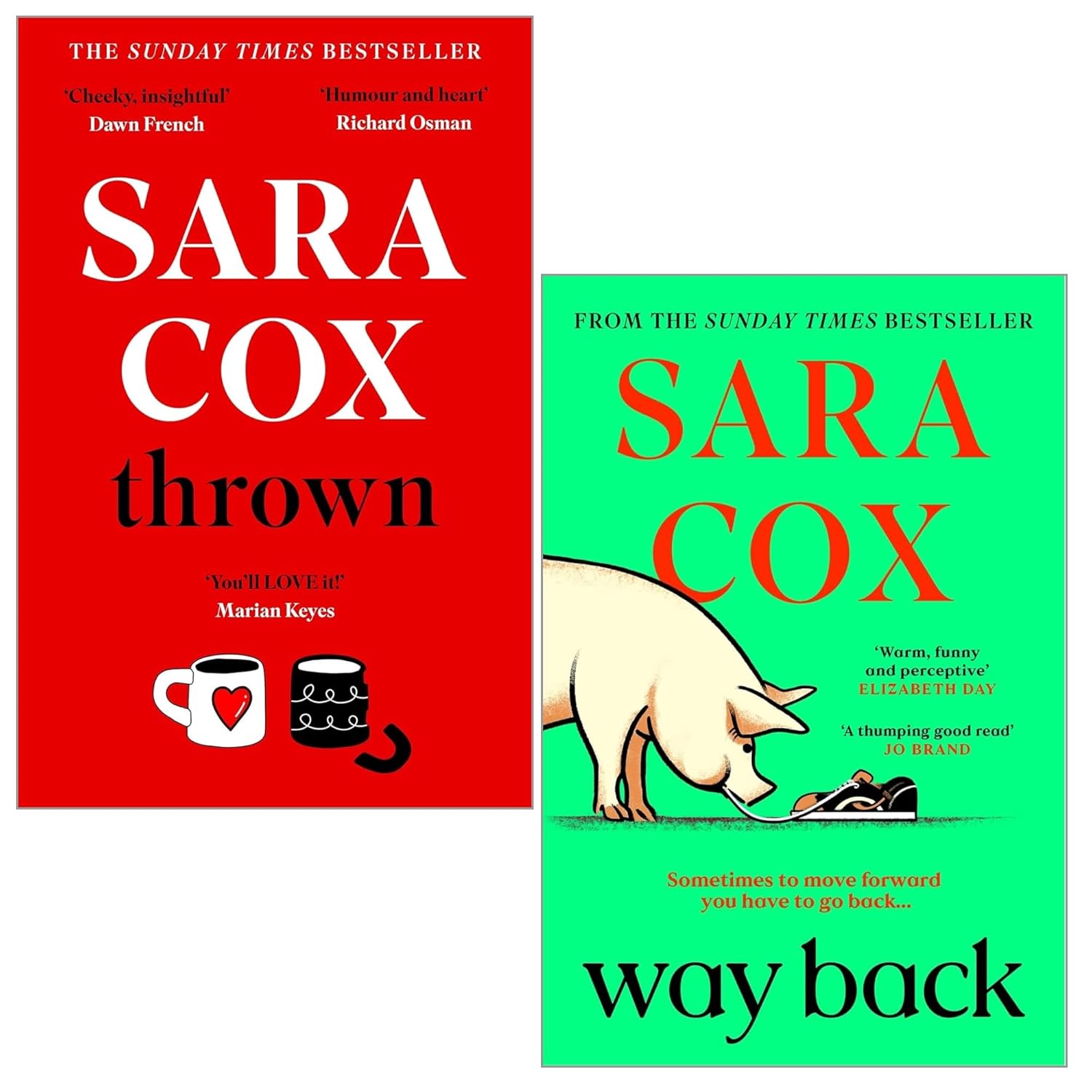 Sara Cox Collection paperback box set featuring Thrown and Way Back by Sara Cox - contemporary fiction 2 book set