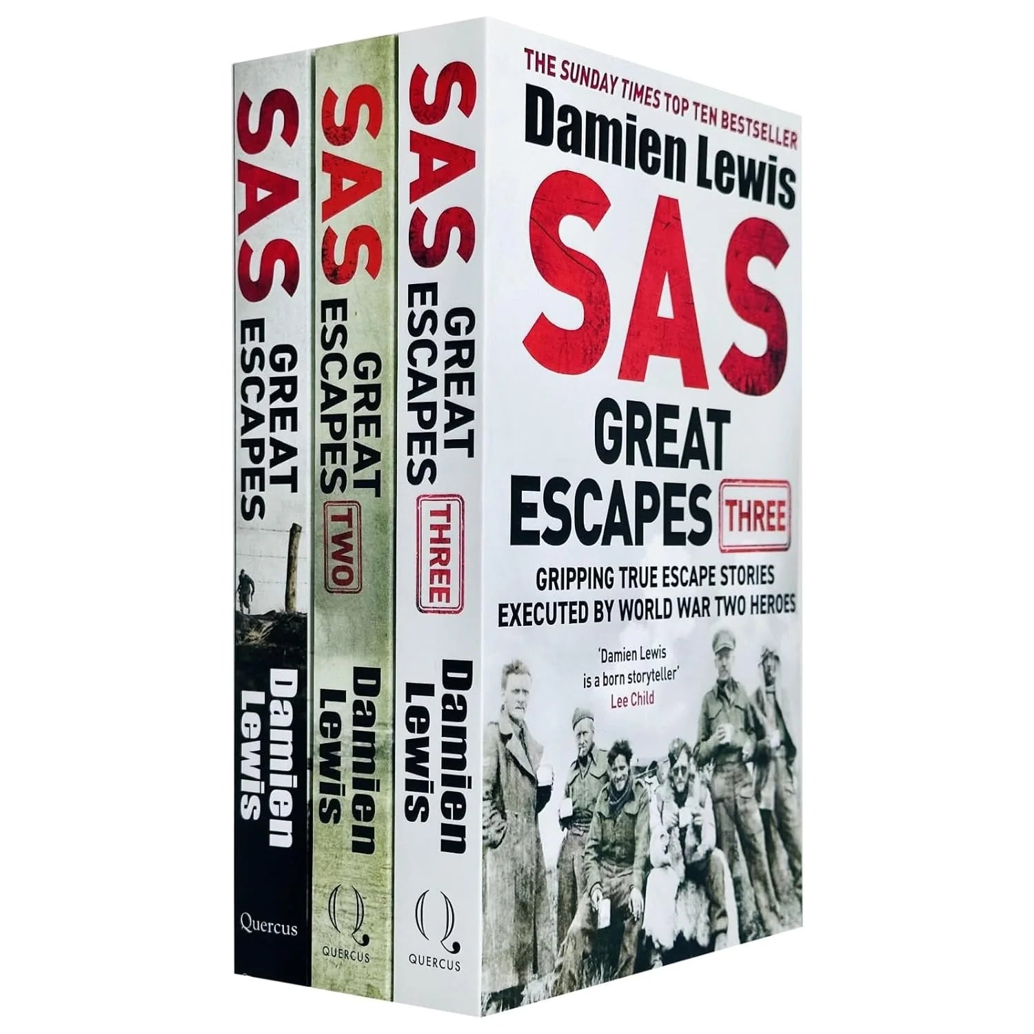 SAS Great Escapes 3 Books Collection Set by Damien Lewis - Paperback WWII military history box set front cover