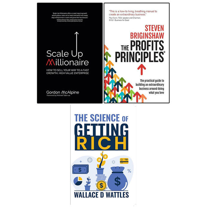 Scale Up Millionaire, The Profits Principles & The Science of Getting Rich - 3 book paperback business set, brand new