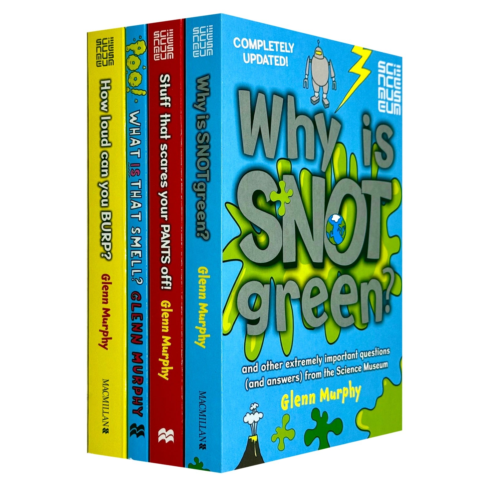 Science Museum 4 Books Collection Set by Glenn Murphy - Non Fiction Paperback - Why is Snot Green, How Loud Can You Burp, Stuff That Scares Your Pants Off, Poo What IS That Smell - Ages 9-11