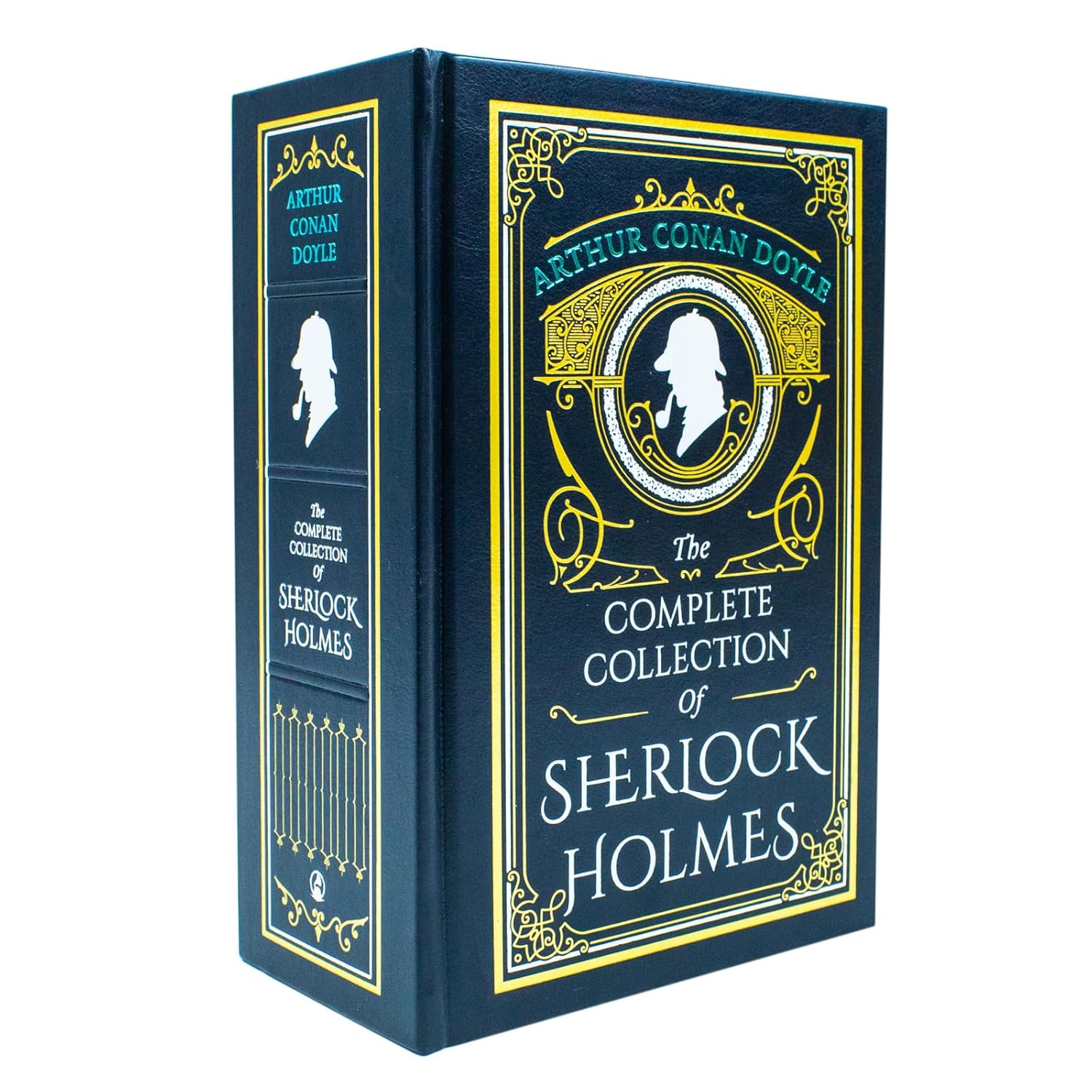 Sherlock Holmes Deluxe Leather-Bound Classic Collection by Arthur Conan Doyle - front cover of gilt-edged leather book