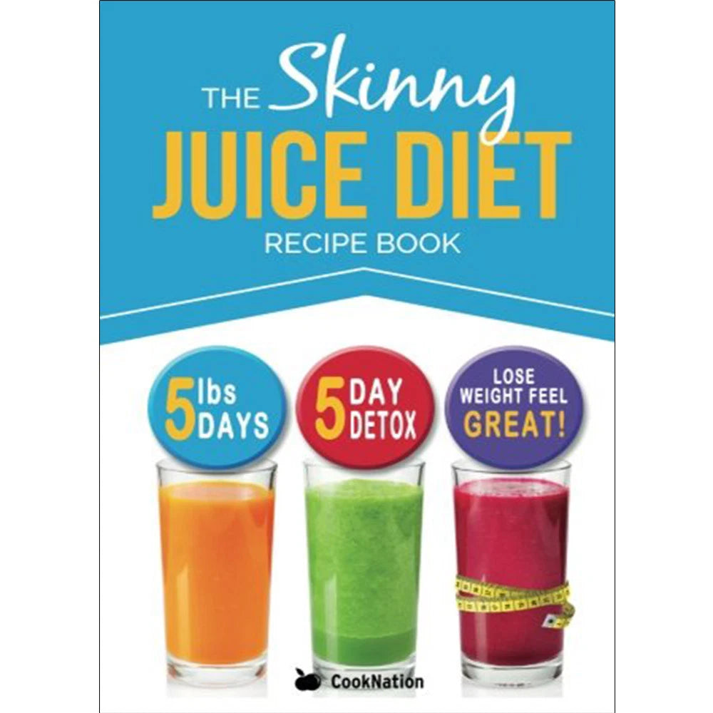 The Skinny Juice Diet Recipe Book by CookNation - paperback cover showing 70 juice and smoothie recipes for a 5-day diet kick-start