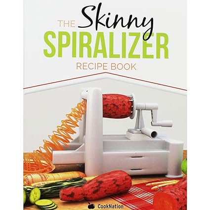The Skinny Spiralizer Recipe Book by CookNation - low calorie spiralizer recipes for one, paperback cookbook cover