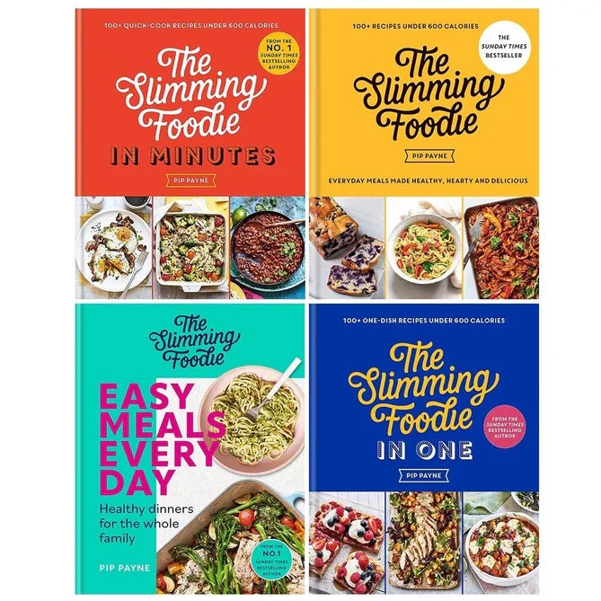 The Slimming Foodie 4 Books Collection Set by Pip Payne - hardback cookbook bundle cover