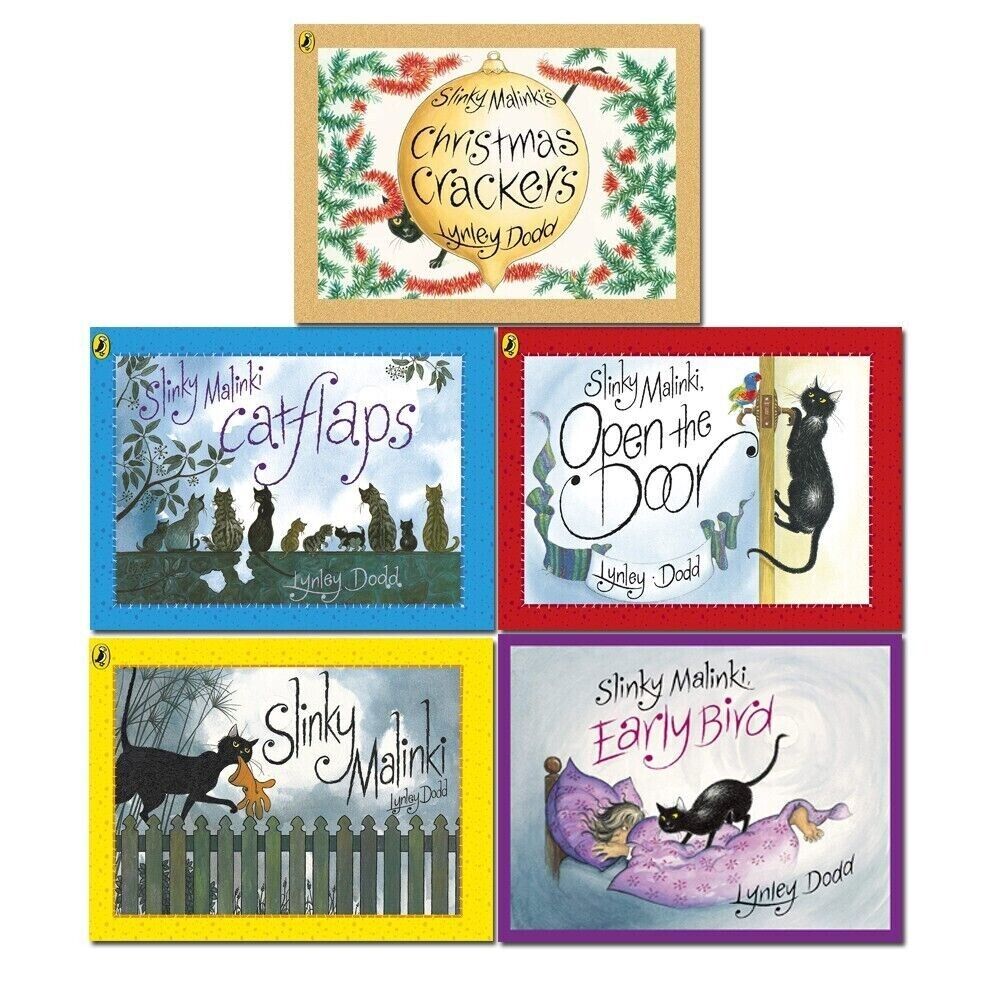 Slinky Malinki Series by Lynley Dodd 5 Books Collection Set - Paperback picture books for ages 3-6