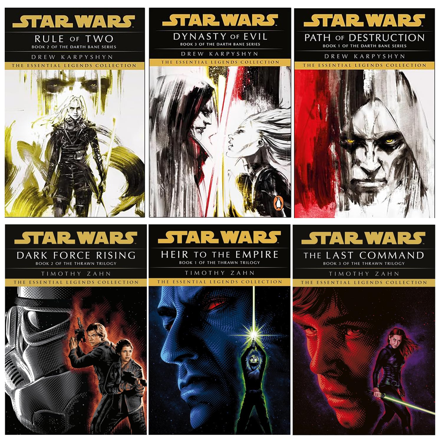 Star Wars Essential Legends Collection Darth Bane and Thrawn 6 books paperback set by Timothy Zahn and Drew Karpyshyn front cover