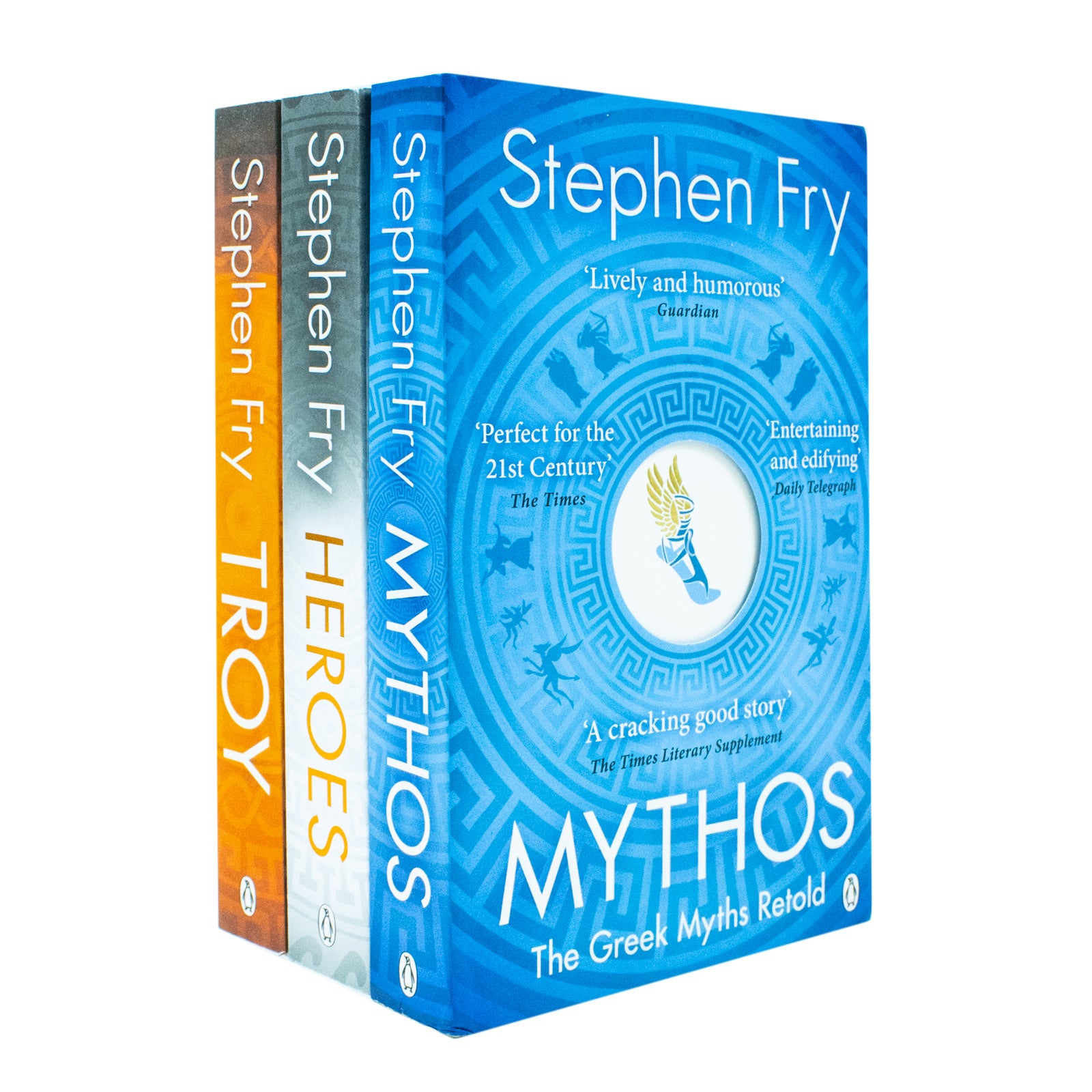 Stephen Fry's Greek Myths Series 3 Books Collection Set (Troy, Heroes, Mythos) - Paperback front cover