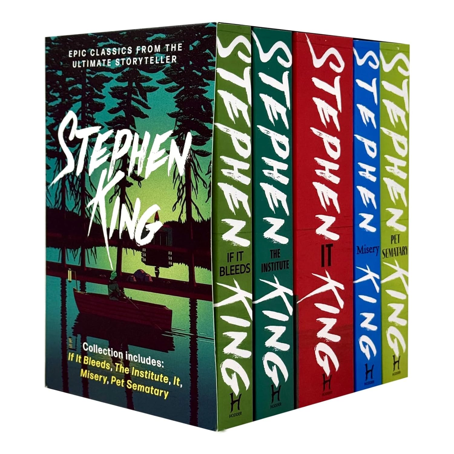 Stephen King Classic Collection 5 Books Box Set paperback - If It Bleeds, The Institute, IT, Misery, Pet Sematary