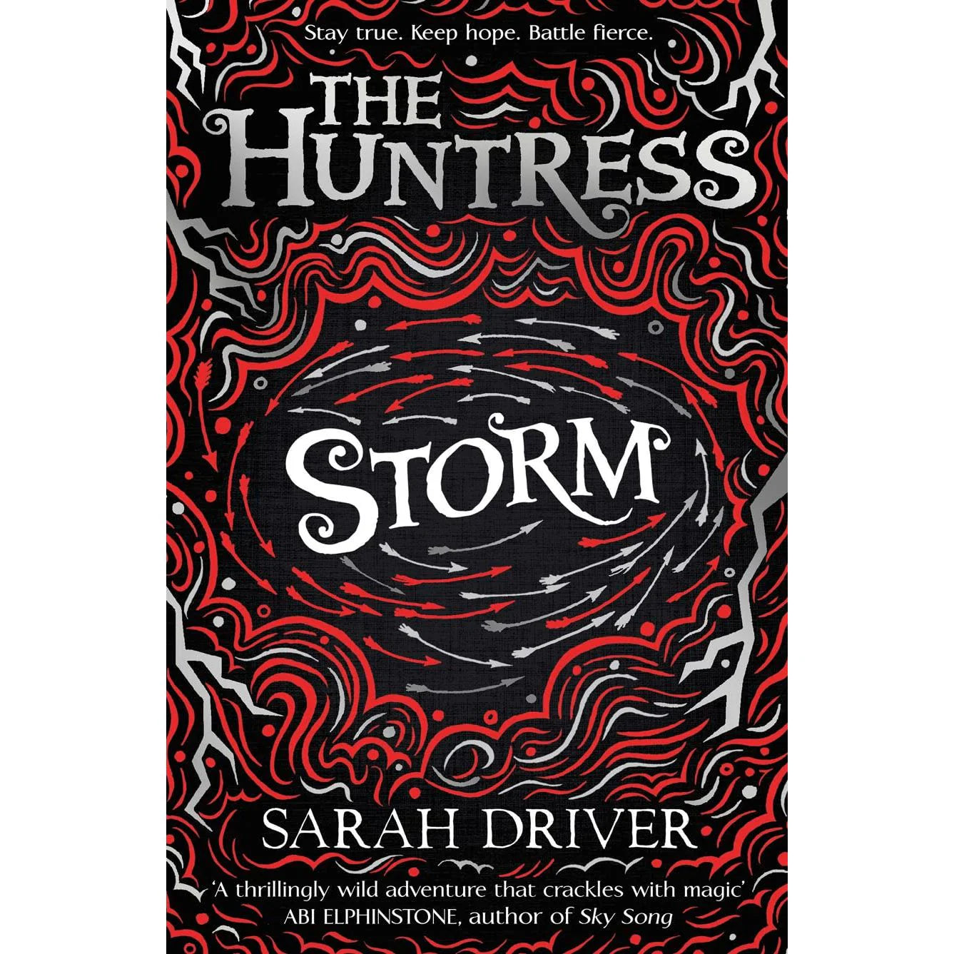 Storm, book 3 of The Huntress Trilogy by Sarah Driver, paperback fantasy adventure for ages 9+