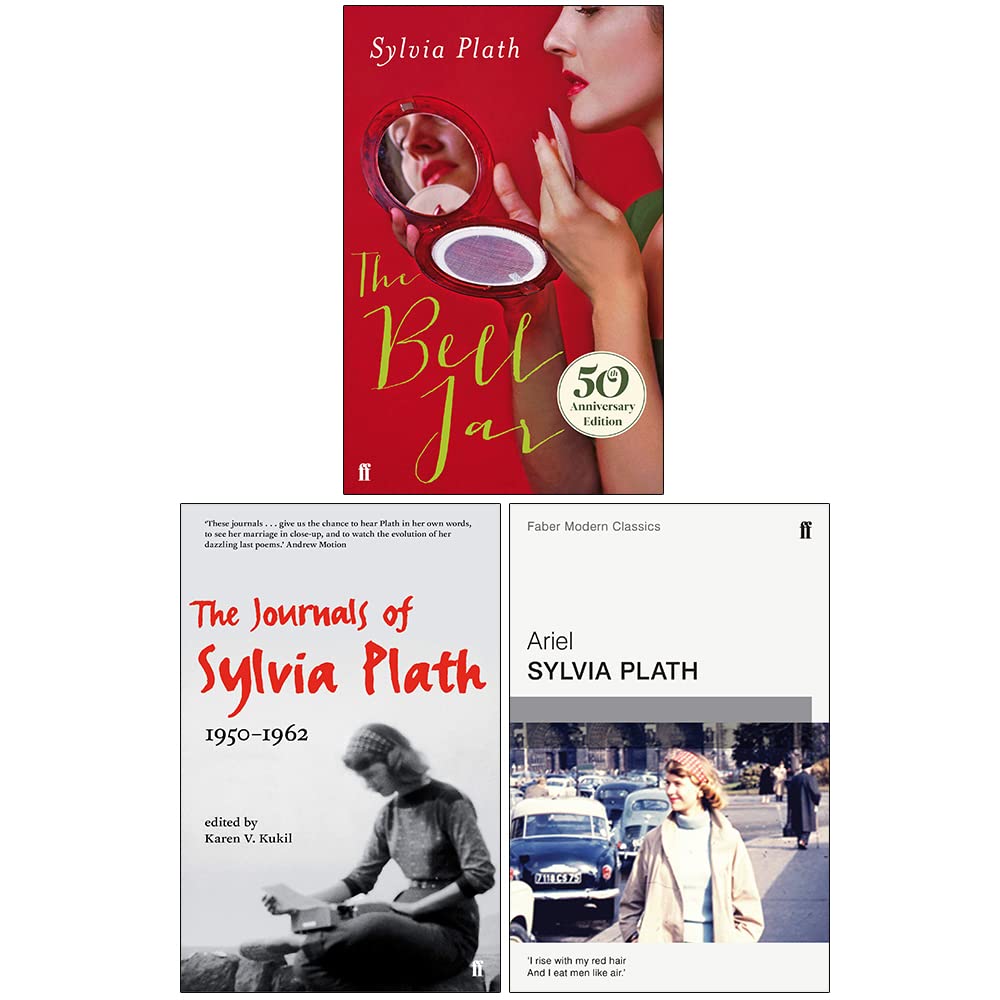 Sylvia Plath 3 Books Collection Set paperback - The Bell Jar, The Journals of Sylvia Plath and Ariel, Faber & Faber edition