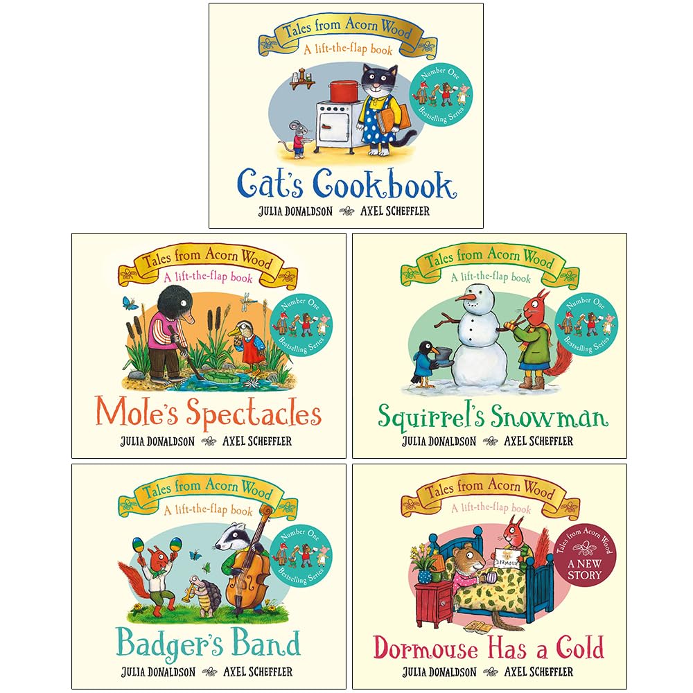Tales From Acorn Wood 5 Books Collection Set by Julia Donaldson - board book cover artwork, Ages 2-5