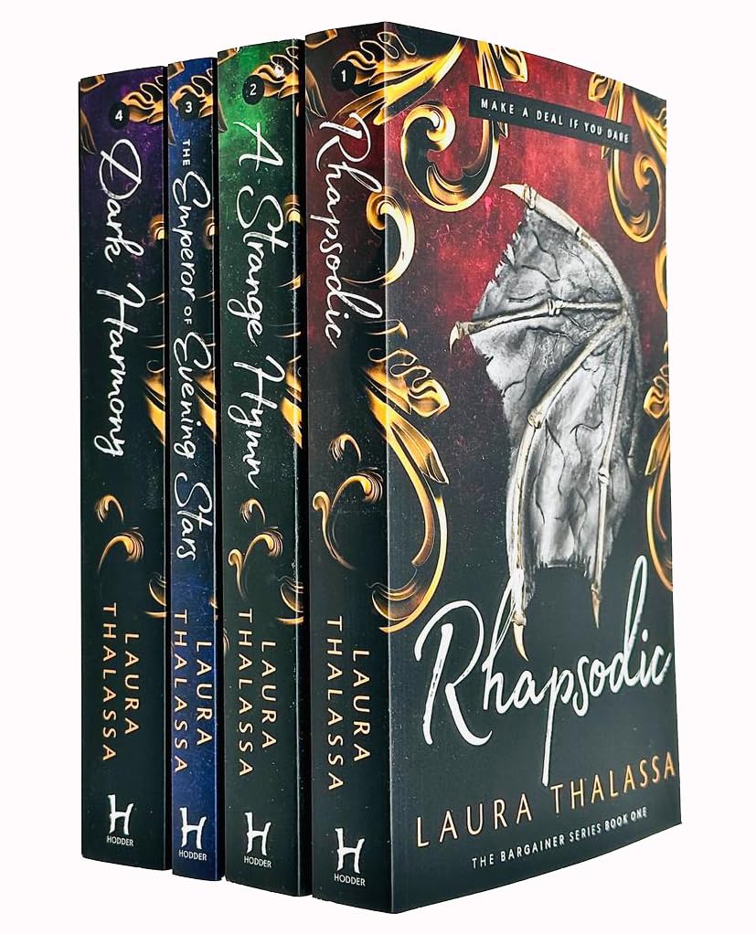The Bargainer Series 4 Books Collection Set by Laura Thalassa - Rhapsodic, A Strange Hymn, The Emperor of Evening Stars, Dark Harmony - Paperback