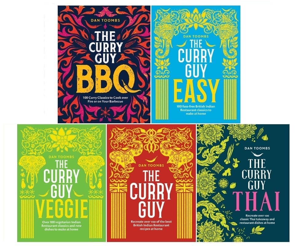 The Curry Guy by Dan Toombs 5-book hardback cookbook collection set, including Curry Guy Thai, Curry Guy Easy, Curry Guy BBQ and Curry Guy Veggie