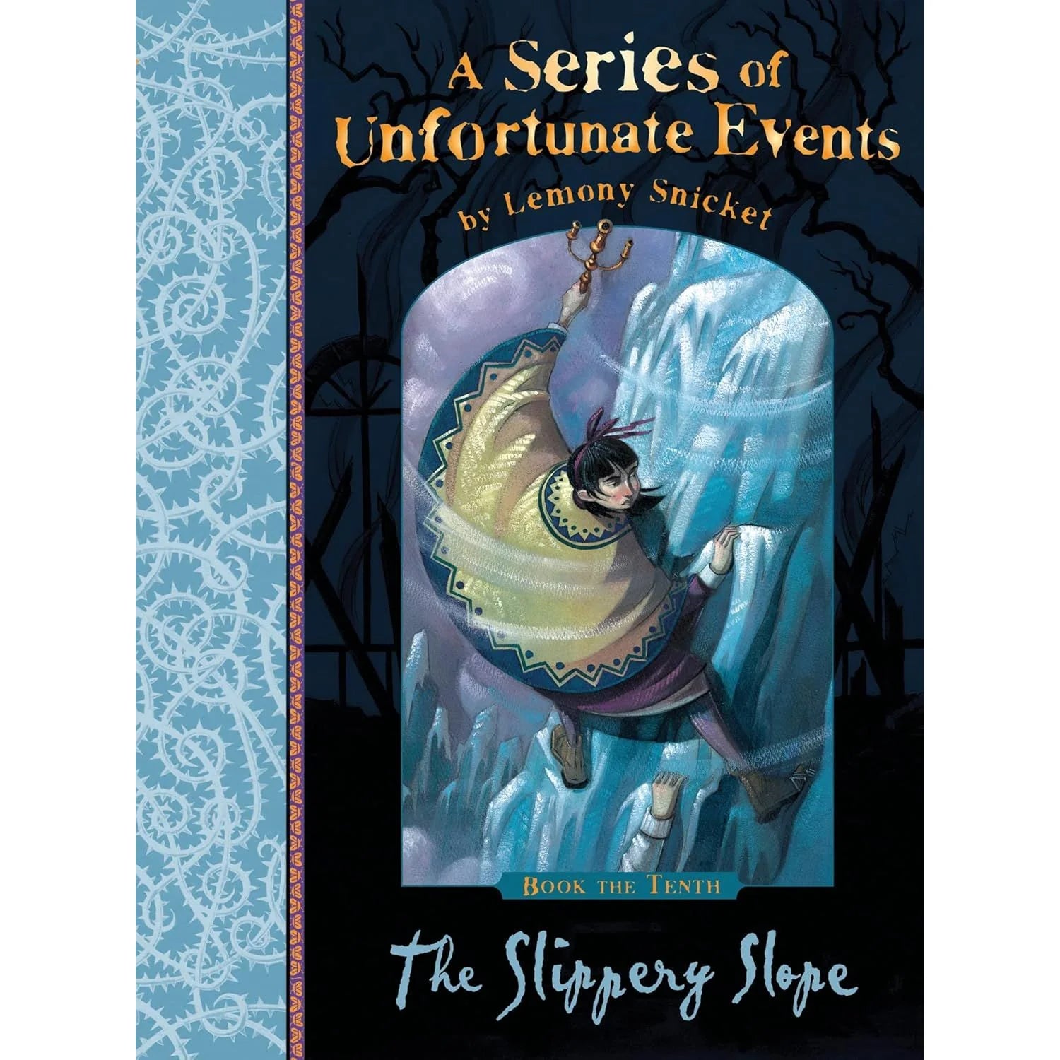The Slippery Slope by Lemony Snicket - A Series of Unfortunate Events Book 10 - Paperback cover for ages 9-12