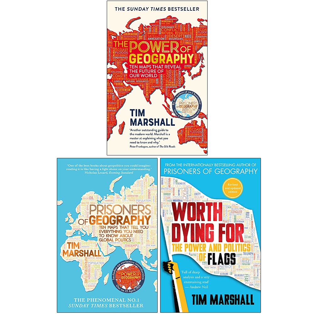 Tim Marshall 3 Books Collection Set - Prisoners of Geography, The Power of Geography, Worth Dying For - Paperback front cover