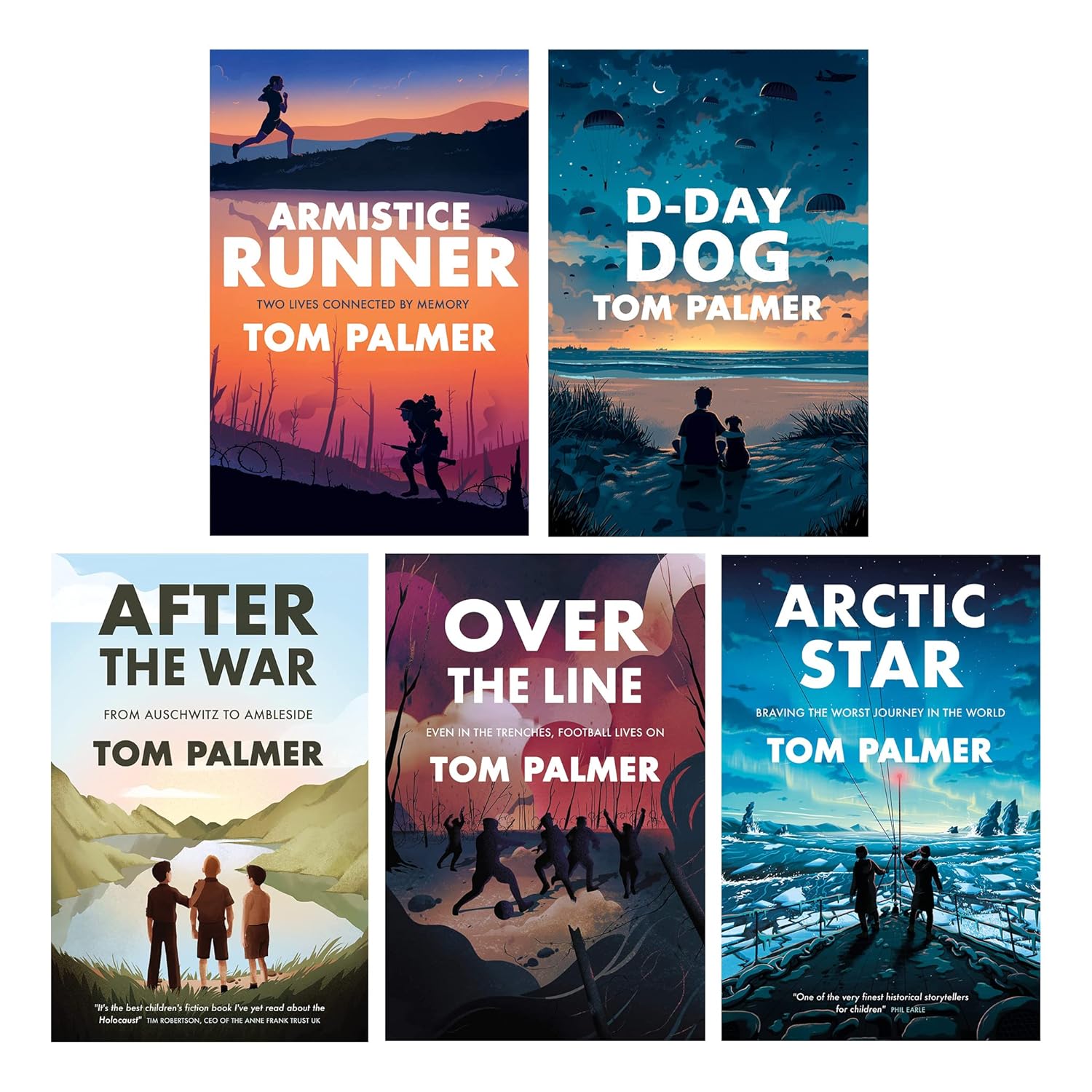 Tom Palmer Conkers Series 5 Books Collection Set paperback - Armistice Runner, D-Day Dog, After the War, Over the Line, Arctic Star - Ages 8-12
